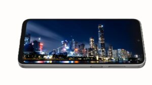 Samsung Galaxy F36 5G smartphone with sleek design and dual rear camera setup