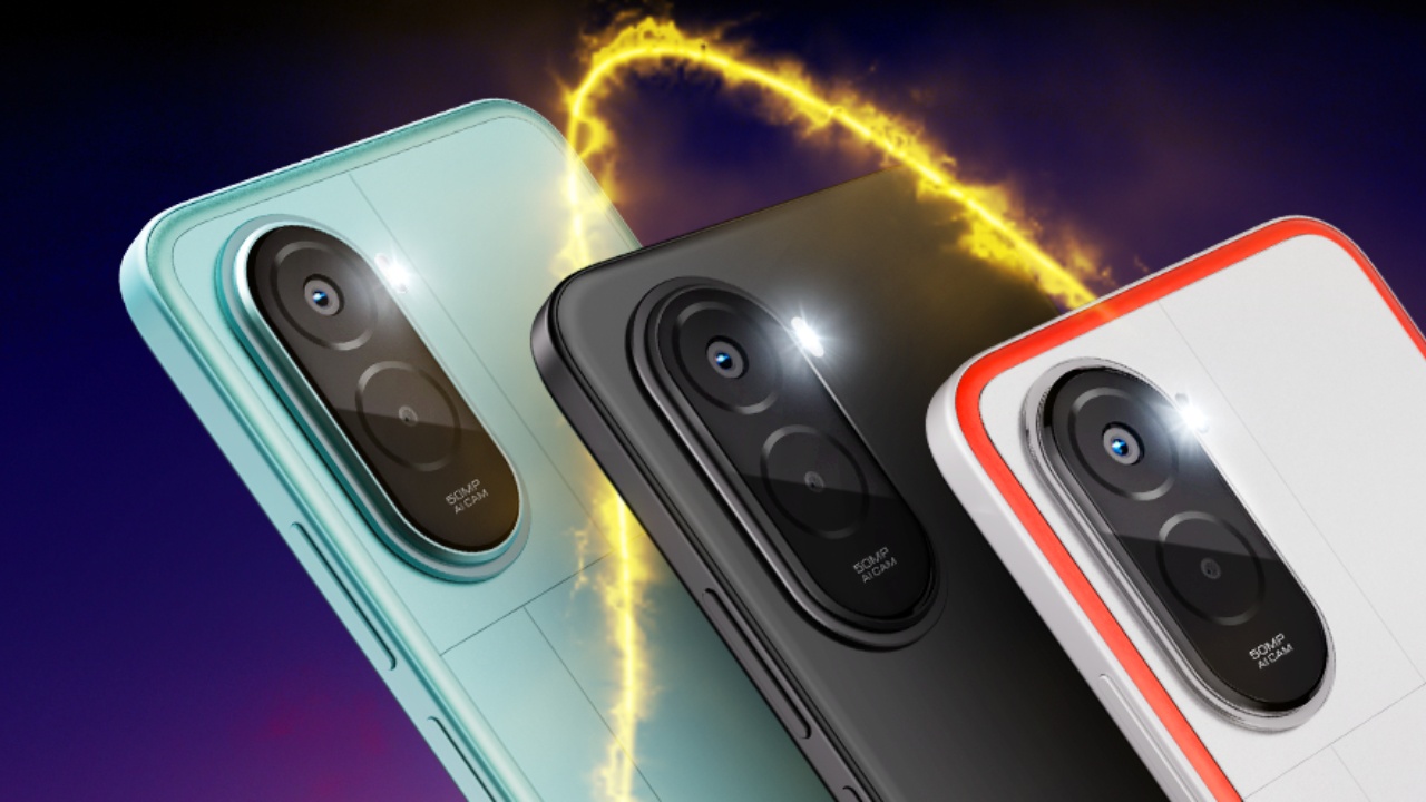 Poco M7 Plus 5G smartphone with 144Hz display, 7000mAh battery, and premium design in multiple colors