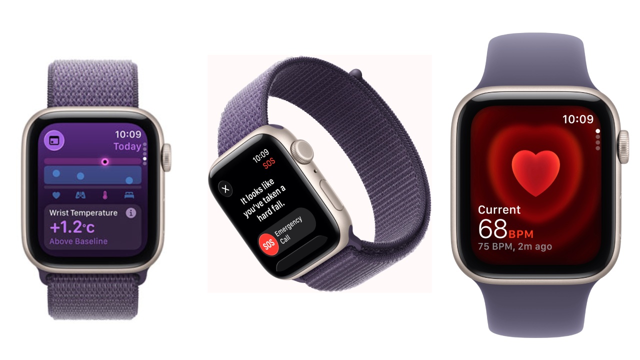 Apple watch SE 3 price, Apple watch SE 3 स्टारलाइट रंग में किसी की कलाई पर, जिसका ऑलवेज-ऑन डिस्प्ले चालू है और फिटनेस स्टैट्स दिखा रहा है।