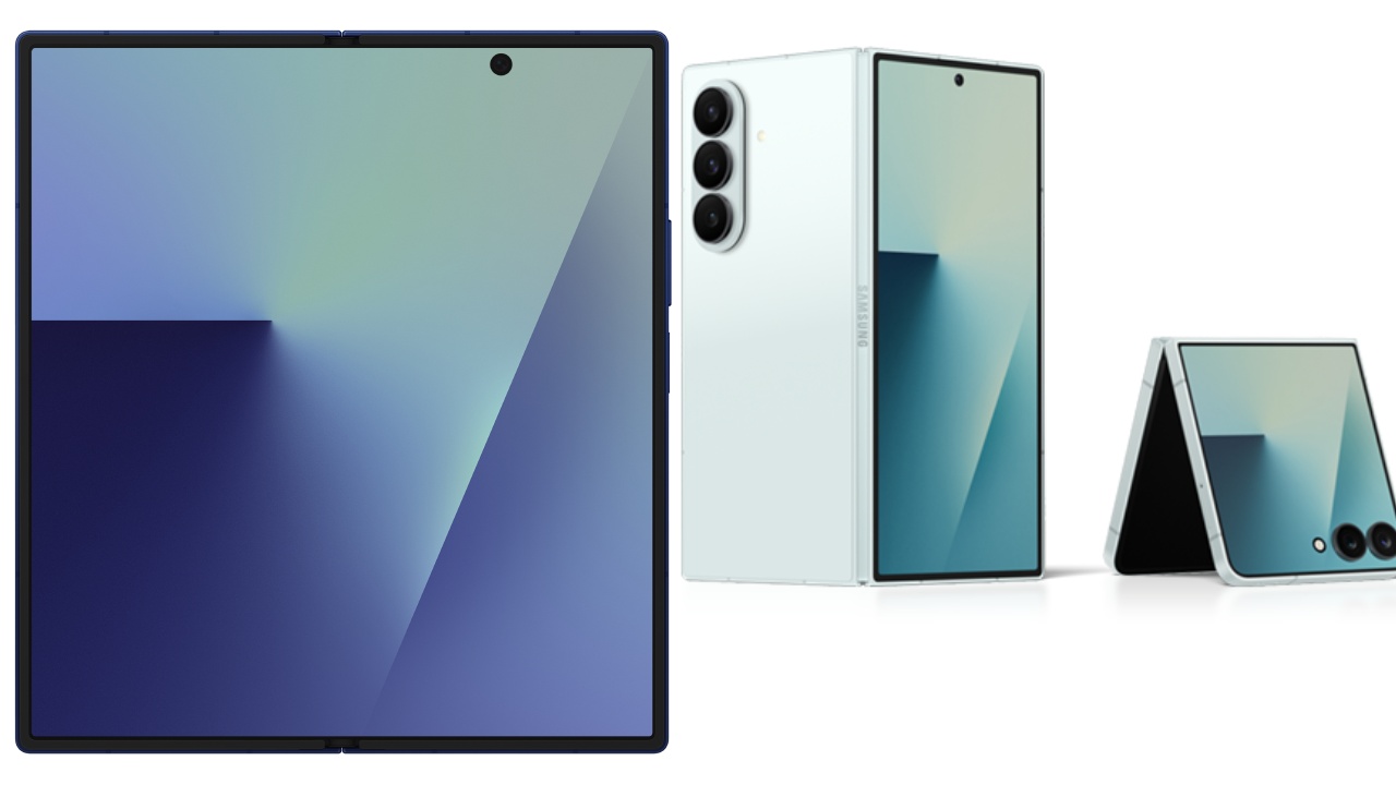 Samsung Galaxy Z Tri Fold Device ki Tri-Fold display technique ka drushya, jo Phone, tablet aur ful Screen mode me istemal ho sakta hai