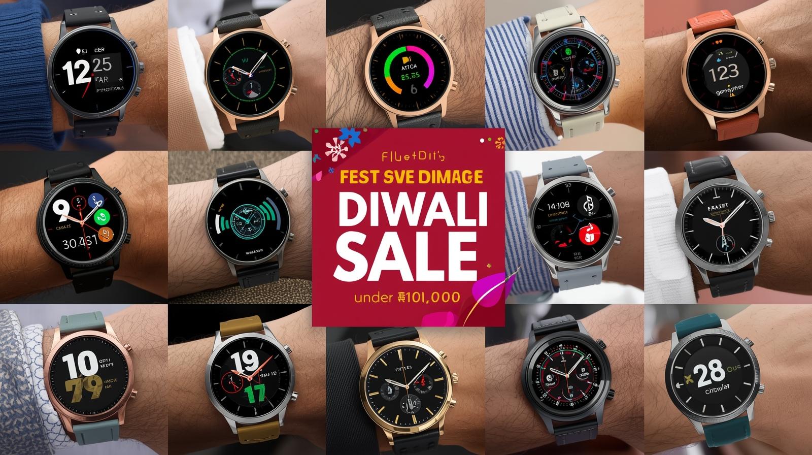 दिवाली 2025 की सेल में ₹10,000 के अंदर Smartwatches for Men की विविध ब्रांड्स और मॉडल्स, दिखाता स्मार्टवॉच की कलाई पर पहनने की छवि, जिसमें फिटनेस ट्रैकिंग, AMOLED डिस्प्ले और ब्लूटूथ कॉलिंग के फीचर्स शामिल हैं।"