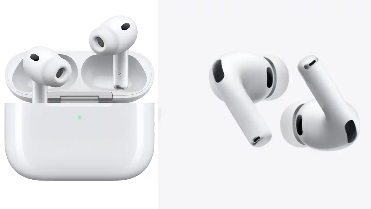 AirPods Pro 2 vs AirPods 3 की फीचर तुलना का एक इन्फोग्राफिक - Noise Cancellation, साउंड और कीमत।