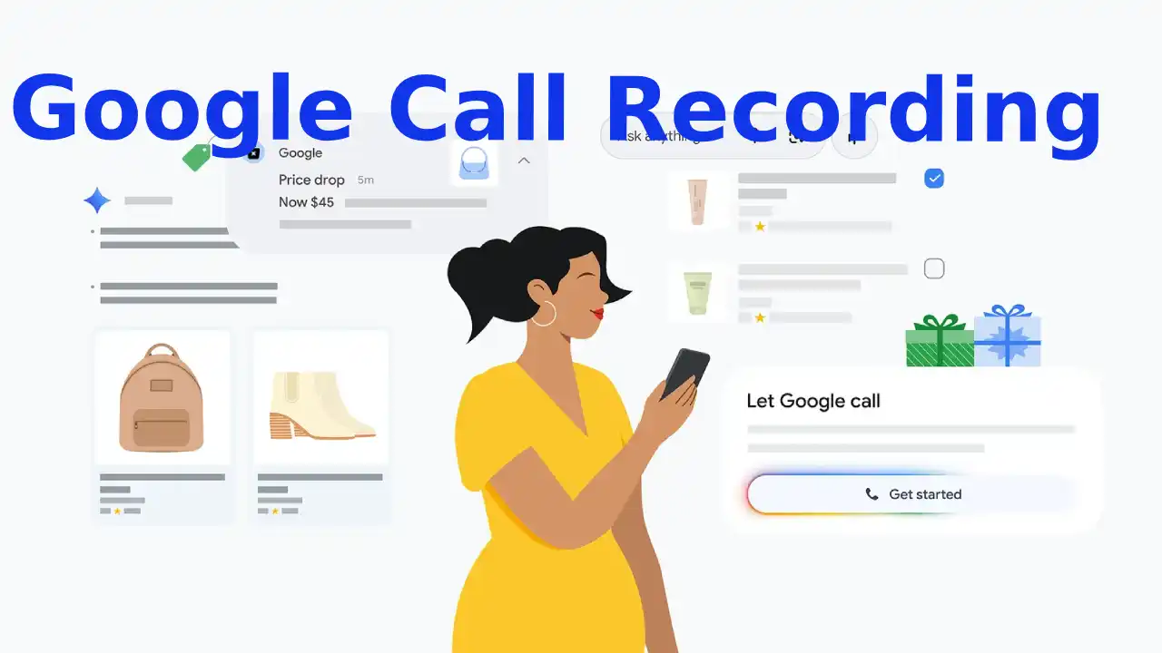 Google Dialer Call Recording फीचर का स्क्रीनशॉट दिखाता हुआ एक एंड्रॉयड फोन, जिसमें कॉल रिकॉर्डिंग चालू है।