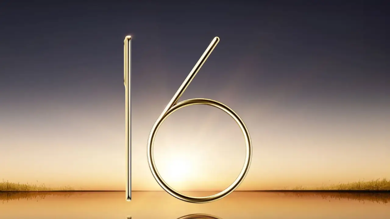 Realme 16 Pro 5G स्मार्टफोन का गोल्डन फ्रेम वाला स्लीक डिजाइन, कर्व्ड OLED डिस्प्ले और ट्रिपल कैमरा सेटअप दिखाते हुए।