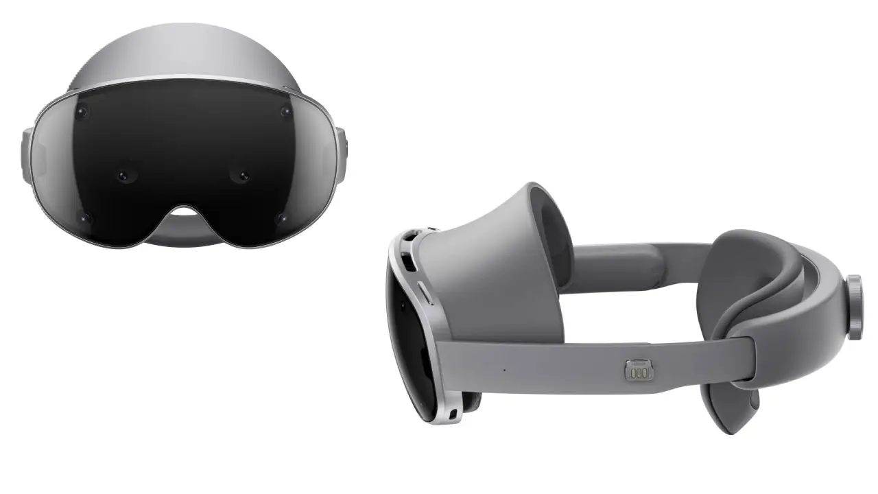 Samsung Galaxy XR हेडसेट विंडोज PC Connect और Google Likeness अवतार के साथ XR अनुभव दिखाता हुआ, जिसमें यथार्थवादी वीडियो कॉल और गेमिंग इंटरफेस नजर आ रहा है।