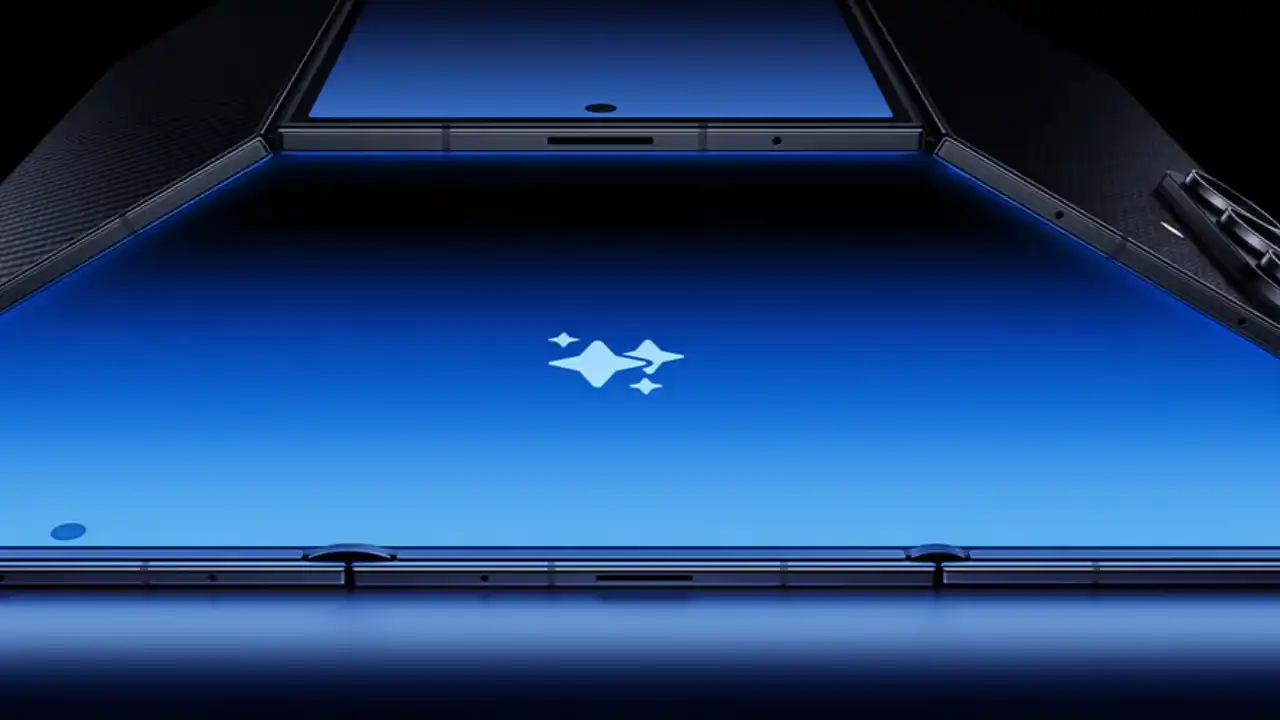 Samsung Galaxy Z Trifold Price ,सैमसंग गैलेक्सी Z ट्राइफोल्ड स्मार्टफोन पूरी तरह खुला हुआ, 10 इंच AMOLED डिस्प्ले दिखाते हुए, स्नैपड्रैगन 8 एलीट प्रोसेसर और 200MP कैमरा हाइलाइट्स के साथ प्रीमियम ब्लैक फिनिश में।