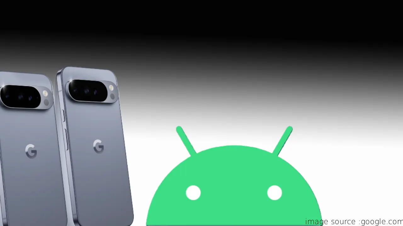 Android 16 QPR3 Beta 2 पर Quick Share App क्रैशिंग का ग्राफिक: Pixel फोन स्क्रीन पर ऐप क्रैश अलर्ट दिखाते हुए, फाइल शेयरिंग आइकन टूटा हुआ, बैकग्राउंड में त्रुटि कोड और रेड एरर मैसेज।