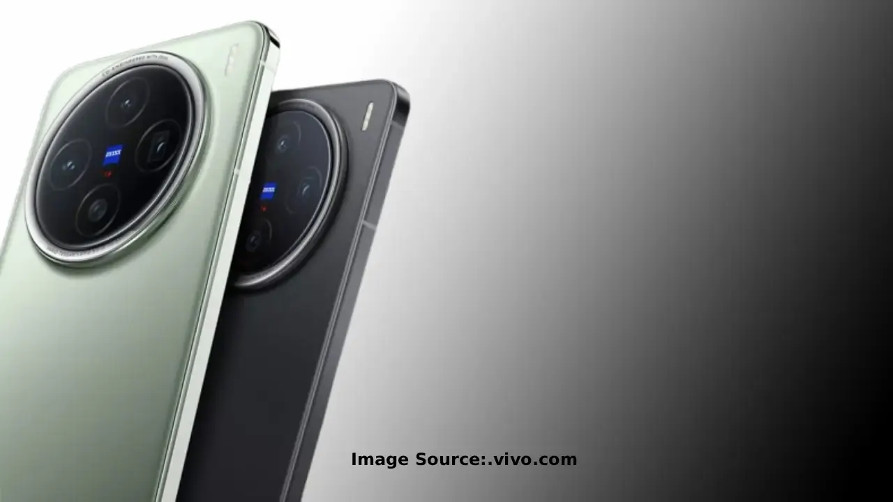 Vivo V70 Ultra 5G स्मार्टफोन का हाई-रेजोल्यूशन इमेज: ZEISS ऑप्टिक्स वाला ट्रिपल कैमरा, Snapdragon चिपसेट, 7000mAh बैटरी और AMOLED डिस्प्ले हाइलाइट्स के साथ।