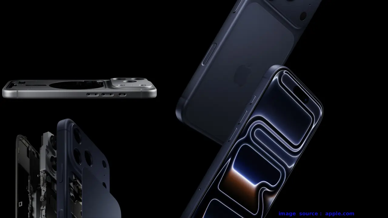 iPhone 18 Pro Max का कंसेप्ट इमेज: iPhone 18 Pro Max Camera, 200MP वेरिएबल अपर्चर कैमरा मॉड्यूल, टाइटेनियम फ्रेम, 6.9-इंच अल्ट्रा-थिन डिस्प्ले और ट्रांसपेरेंट बैक के साथ साइड व्यू, जिसमें A20 चिप और नया होल-पंच डिज़ाइन हाइलाइट।