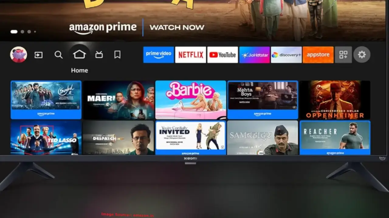 अमेज़न फायर टीवी स्टिक पर NVIDIA GeForce NOW ऐप के साथ टीवी स्क्रीन पर हाई-ग्राफिक्स गेमिंग का चित्रण, जहाँ Amazon fire tv stick price मात्र ₹2,499 से शुरू होकर कंसोल जैसा अनुभव देता है।