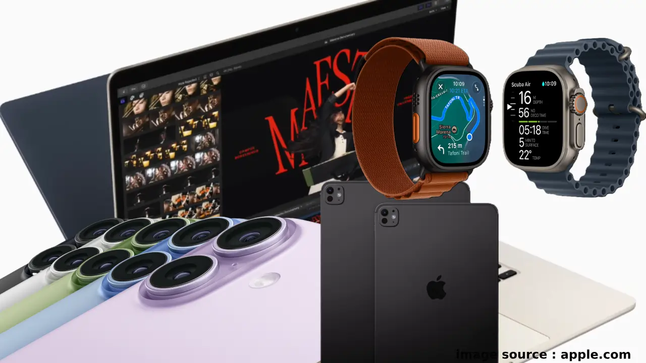 Apple Valentine’s Day Sale 2026 का रोमांचक दृश्य: Apple iPhone Discount Offer के तहत iPhone 17 Pro Max, MacBook Air M4 और AirPods पर भारी डिस्काउंट के साथ दिल के आकार का लाल बैकग्राउंड, वैलेंटाइन गिफ्टिंग के लिए परफेक्ट Apple iPhone Discount Offer दिखाते हुए।