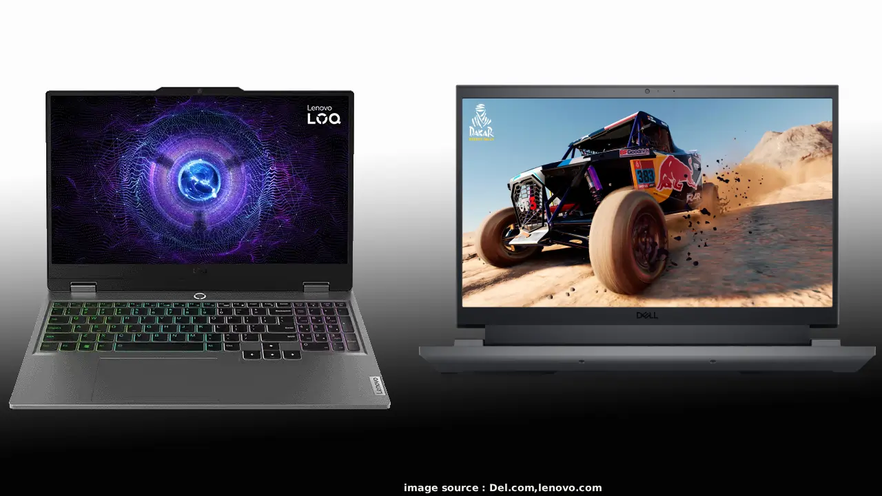 Dell G15-5530 gaming laptop review: Core i7 vs i5 तुलना में Dell G15-5530 और Lenovo LOQ 2024 साइड-बाय-साइड, RTX 3050 GPU और 165Hz डिस्प्ले हाइलाइट्स के साथ गेमिंग बेंचमार्क चार्ट।