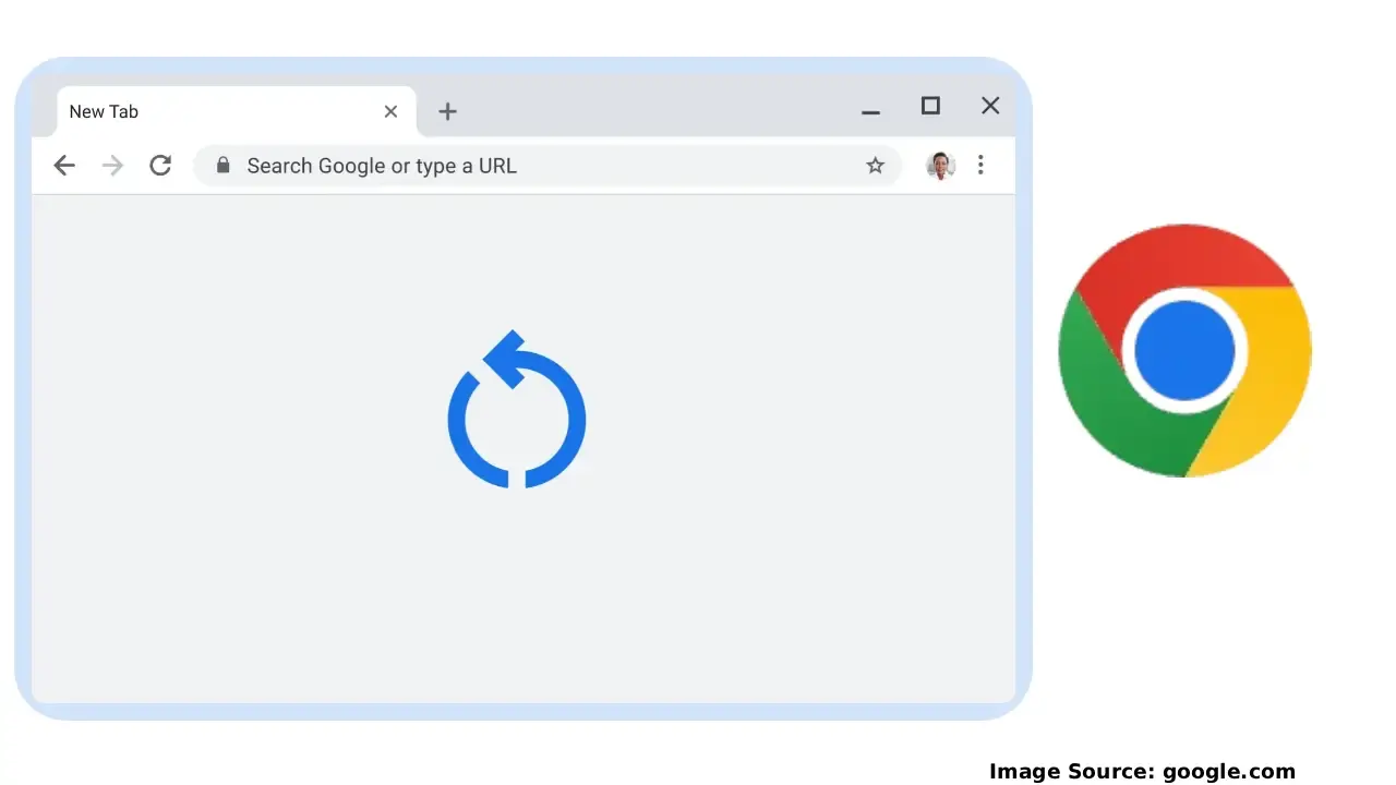 Google Chrome का नया सुरक्षा अलर्ट: ब्राउज़र रीस्टार्ट आइकन के साथ चेतावनी संदेश दिखाते हुए स्क्रीनशॉट, जिसमें 'Restart Required to Stay Protected' लिखा है। पृष्ठभूमि में लाल चेतावनी चिन्ह और Google Chrome latest version 144 का लोगो।