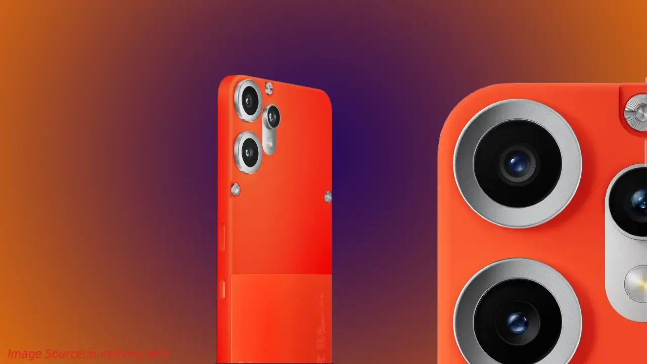 नथिंग फोन 4a का स्टाइलिश पिंक कलर वेरिएंट ट्रांसपेरेंट बैक के साथ, जिसमें ग्लिफ लाइट्स चमक रही हैं और Nothing Phone 4a Pro Processor पावर वाला मिड-रेंज स्मार्टफोन दिख रहा है। पिल-शेप्ड कैमरा मॉड्यूल और रिफाइंड डिजाइन हाइलाइट।