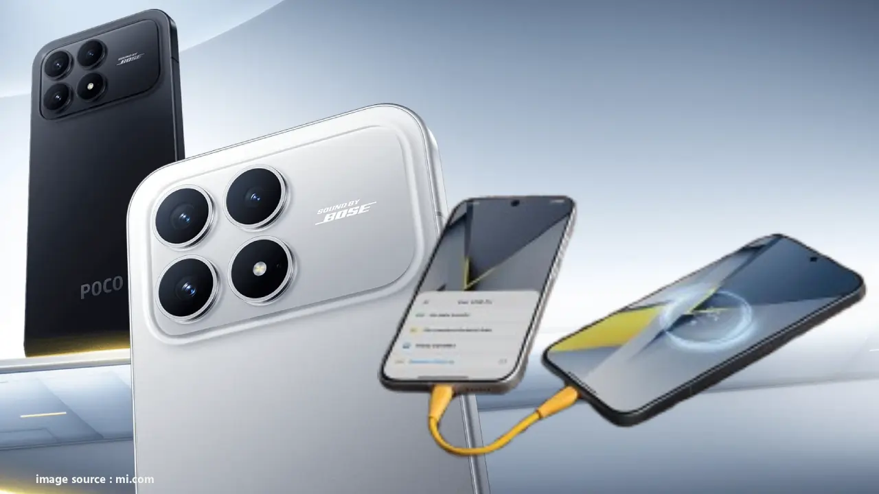 Poco F8 Pro स्मार्टफोन का ग्राफिक: डिस्काउंट सेल में Snapdragon 8 Elite प्रोसेसर, 50MP कैमरा और बड़ी बैटरी के साथ F8 Ultra व Pixel 10 सीरीज की डील्स दिखाते हुए।